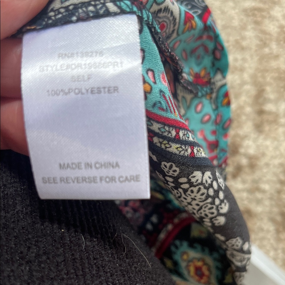 DR2 Striped Boho Tunic in Teal, Black and Burgundy - Picture 3 of 4